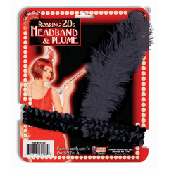 Roaring 20's Black Sequin Adult Flapper Headband