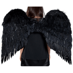 36" Black Feather Wings