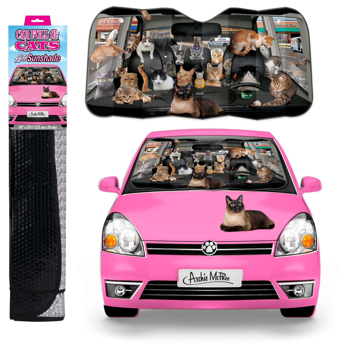 Car Full of Cats Auto Sunshade