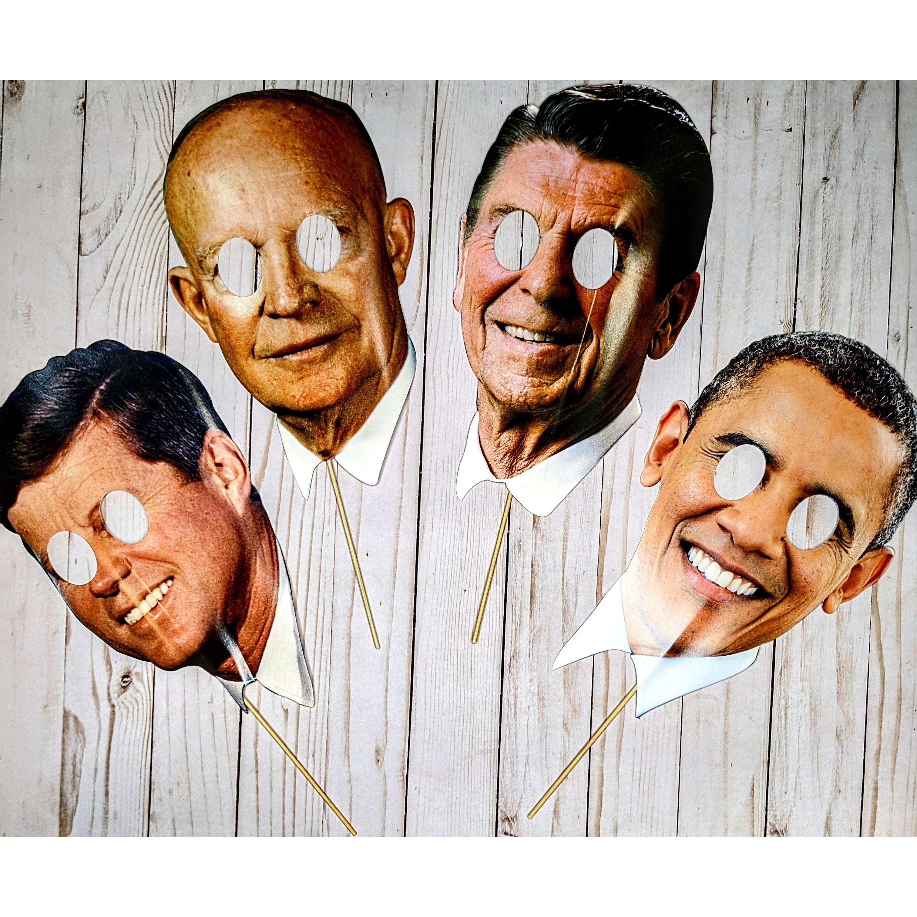 President On A Stick Paper Masks (4 Pack)