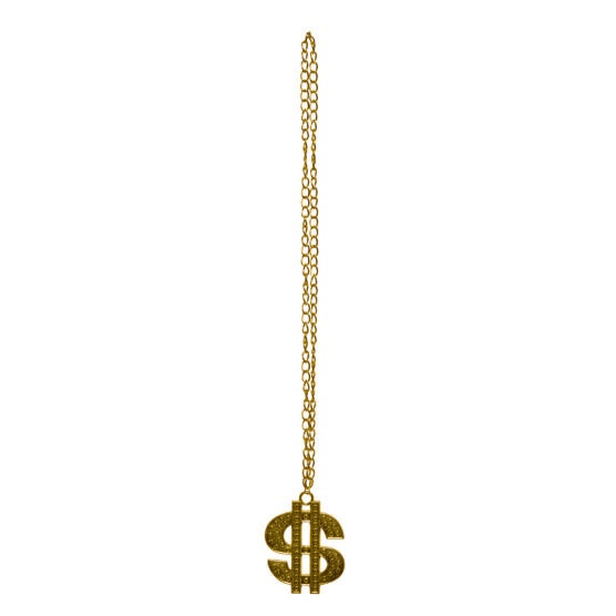 Gold Dollar Sign Costume Necklace