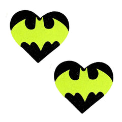 Blacklight Bat Black Glitter I Heart U Cover Pasties