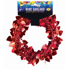 25' Red Metallic Hearts Wire Garland