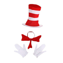 Dr Seuss Cat in the Hat Kids Accessory Kit w/ Hat, Gloves & Bow Tie