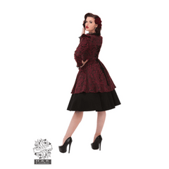 Victorian Maroon & Black Womens Suit Jacket