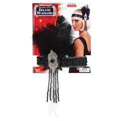 Silver & Black Sequin Flapper Headband