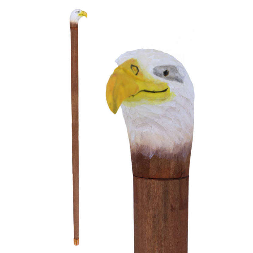 Wooden Cane with Eagle Handle