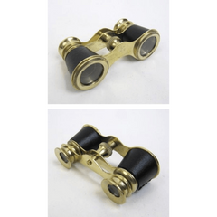 Brass Faux Leather Bound Opera Binoculars