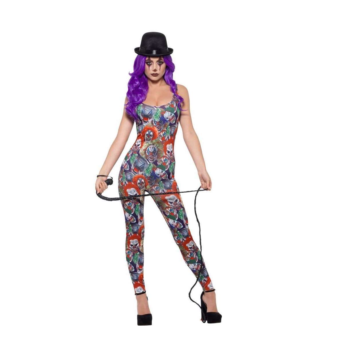 Terrifying Sexy Creepy Clown Print Adult Costume