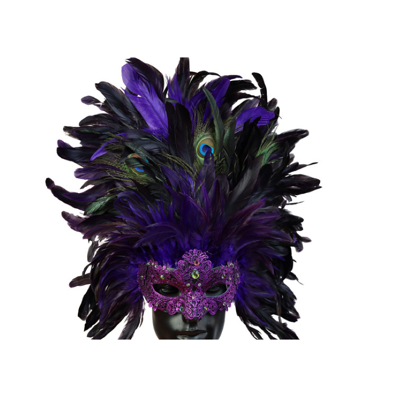 Venetian Party Mask with Feathers