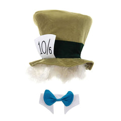 Mad Hatter Kit w/ Hat, Wig & Bow Tie Collar