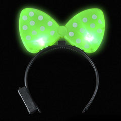 Light Up Plastic Polka Dot Bow Headband