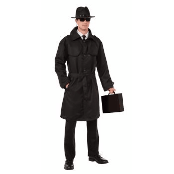 Black Secret Agent Adult Costume