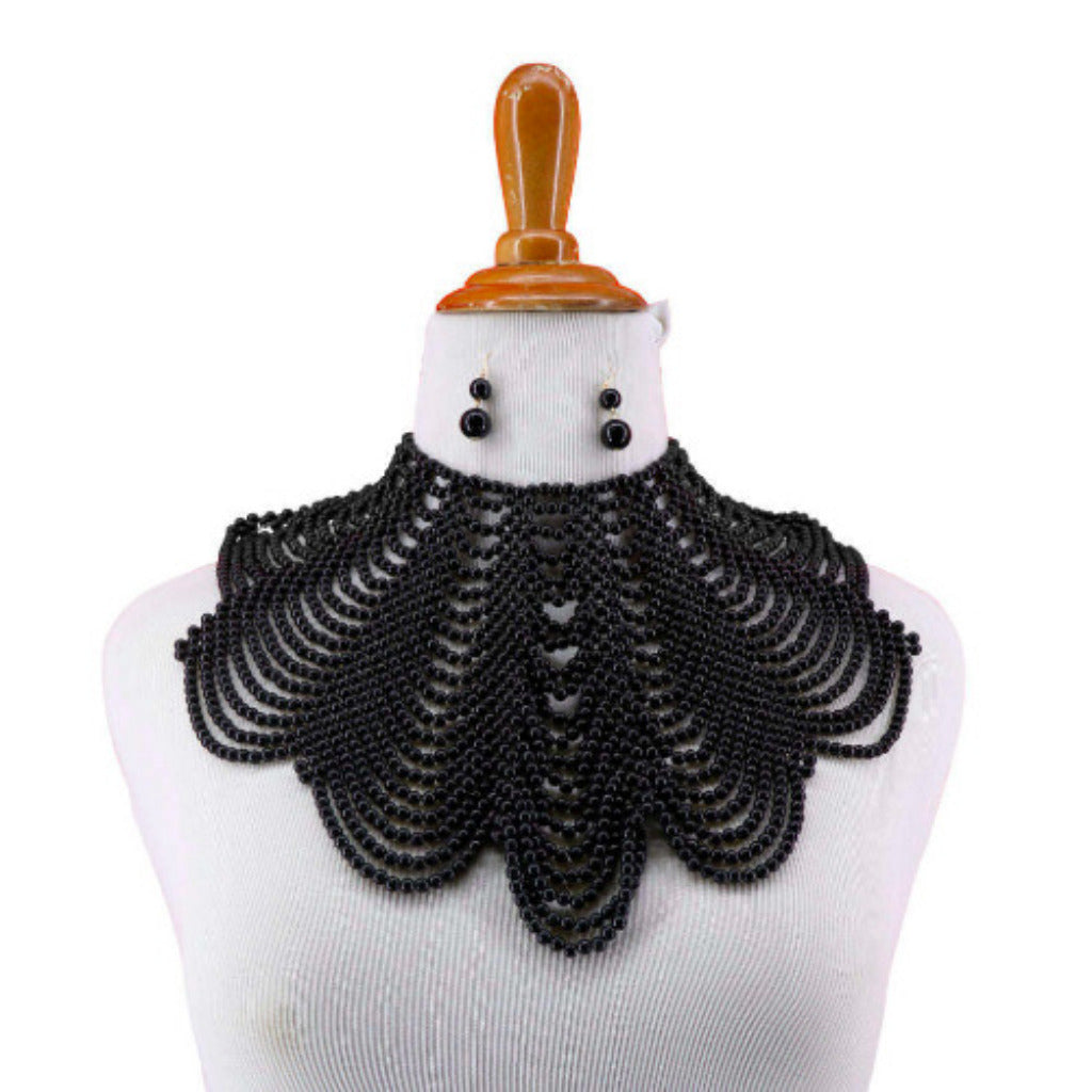 Black Cleopatra Choker & Earrings Set