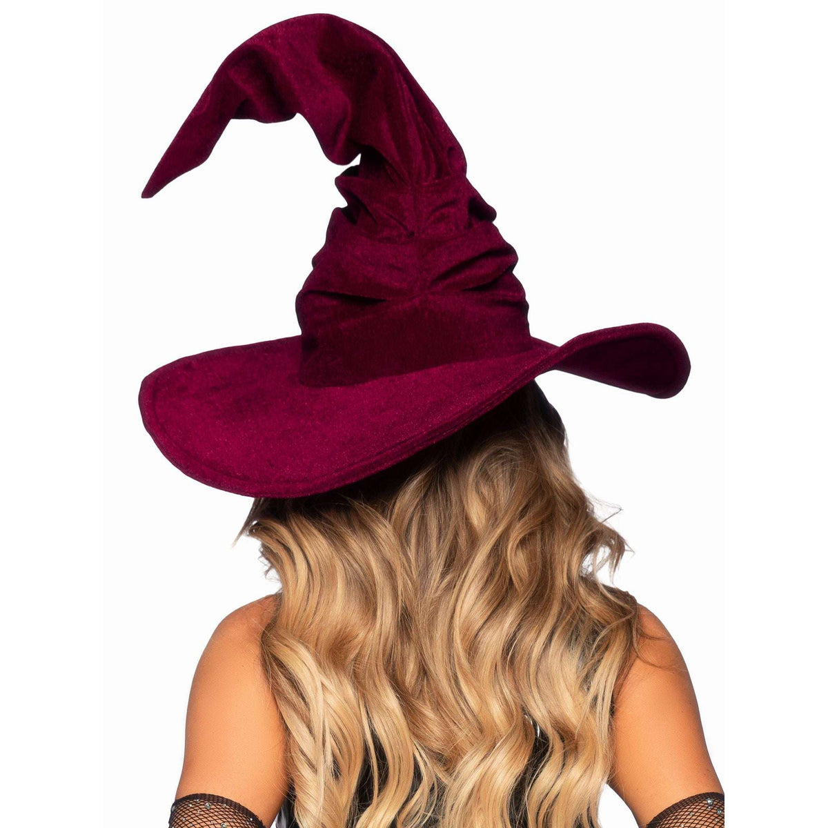 Velvet Ruched Witch Hat