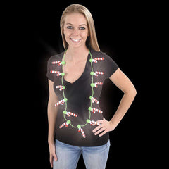 25" Light Up Candy Cane Necklace