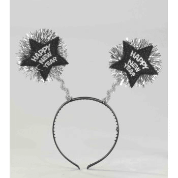 New Years Eve Silver Star Bopper Headband