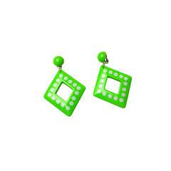 Polka Dot Diamond Mod Clip On Earrings