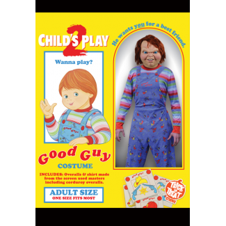 Official Licensed Child’s Play 2 Deluxe Good Guy Doll Adult Costume w/ Real Corduroy