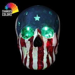 Skull With USA Flag and LEDs