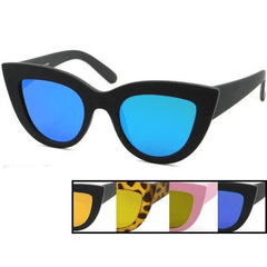 Thick Cat Eye Mirror Lens Sunglasses