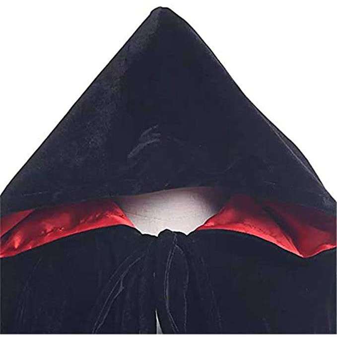 Red Lined Black Velvet Adult Cape