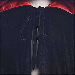 Red Lined Black Velvet Adult Cape