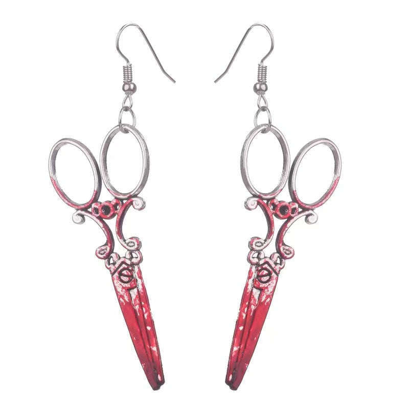 Demon Barber Bloody Scissor Earrings