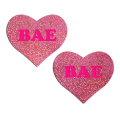 BAE Pink Glitter Heart Nipple Pasties