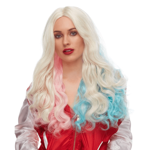 Rebel Pink & Blue Wavy Long Wig