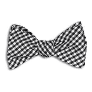 Black & White Gingham Bow Tie