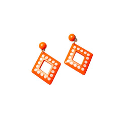 Polka Dot Diamond Mod Clip On Earrings