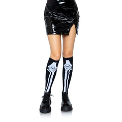 Acrylic Skeleton Over the Knee Socks