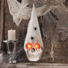 Light Up Web Covered Skull