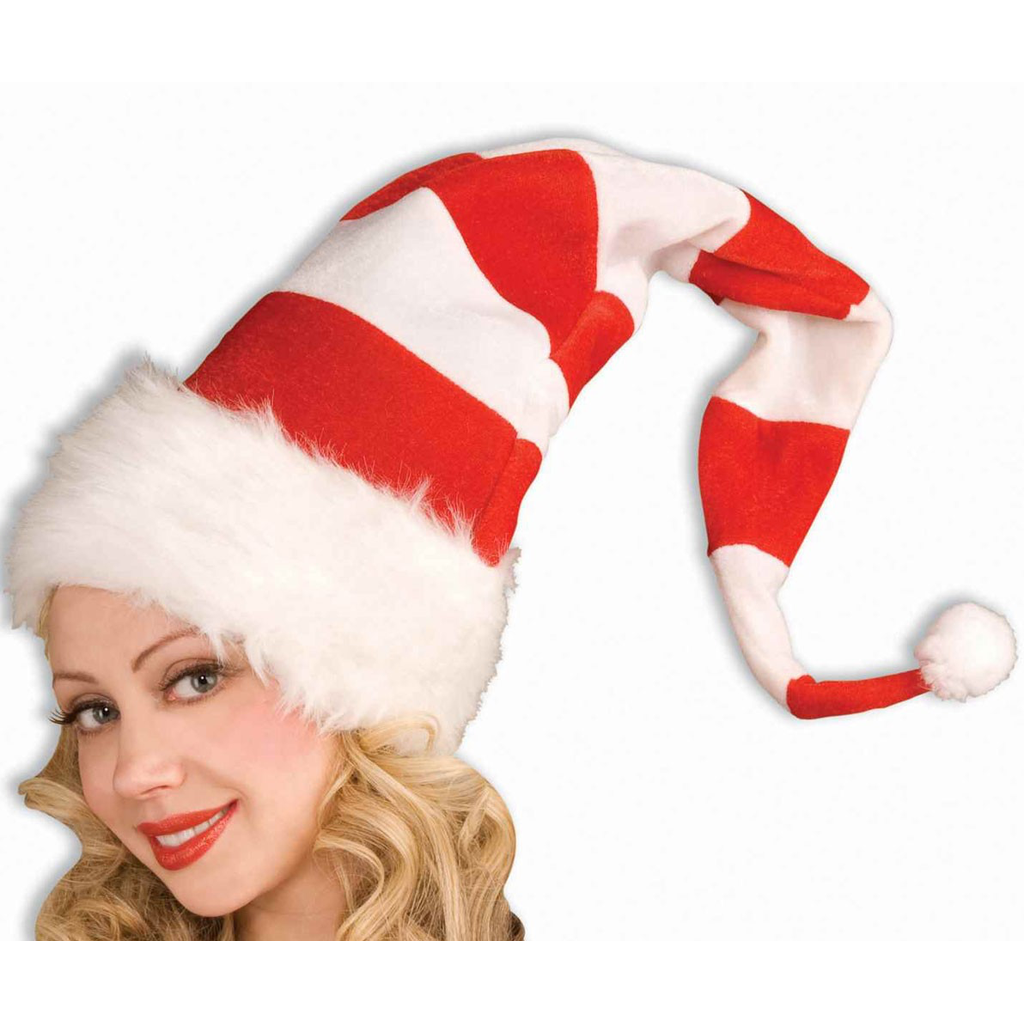 Red & White Striped Santa Hat