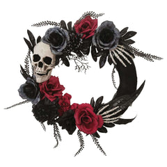 18" Skull & Roses Wreath