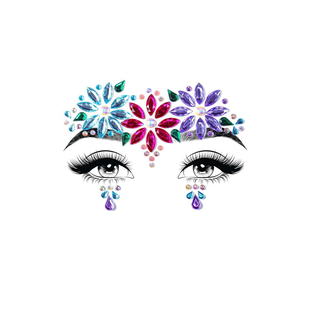 Dahlia Face Jewel Sticker