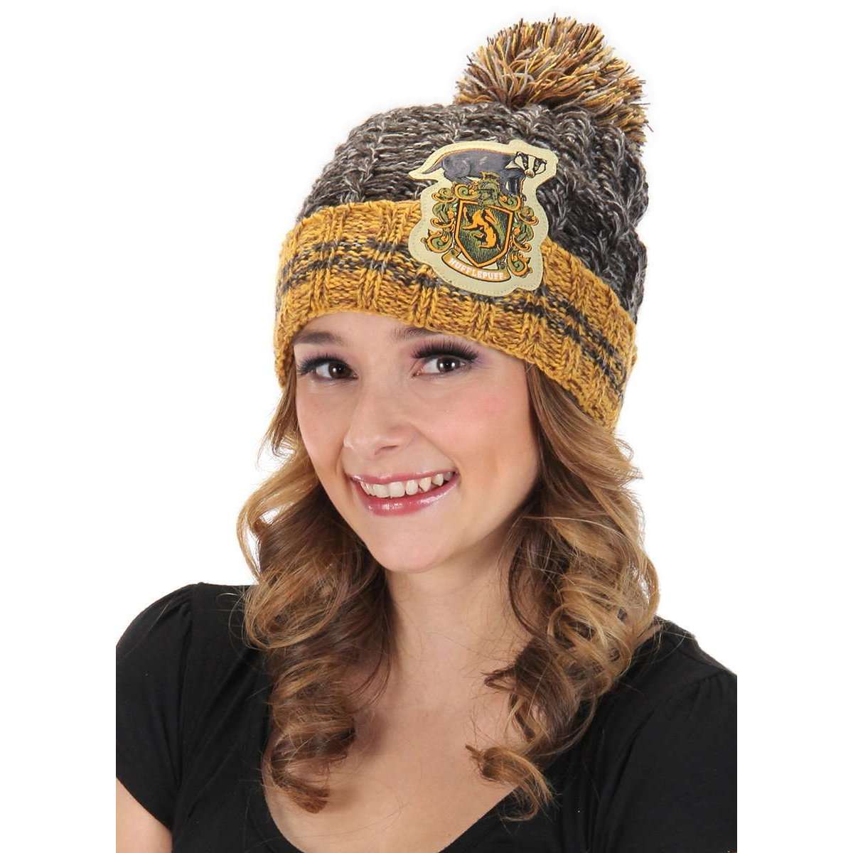 Harry Potter Hufflepuff Heathered Pom Beanie