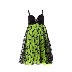 Bibity Witch Green & Black Light Up Women's Costume & Hat