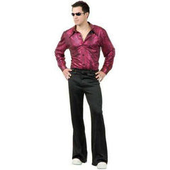 Red & Black Snakeskin Adult Disco Shirt