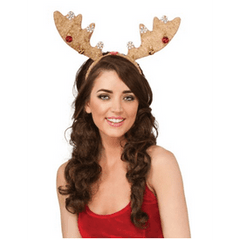 Light Brown Light Up X-Mas Reindeer Antlers