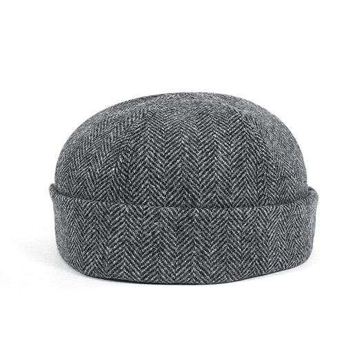 Grey Herringbone Thug Cap