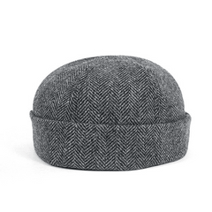 Grey Herringbone Thug Cap