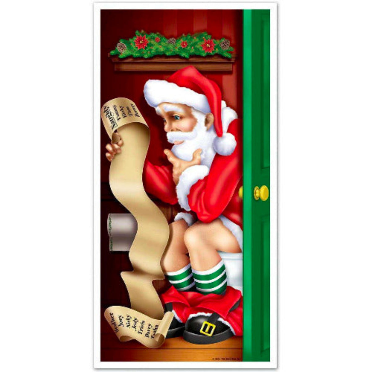 Santa Restroom Door Cover