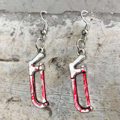 Grindhouse Bloody Hacksaw Earrings