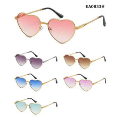 Gold Framed Heart Shaped Sunglasses