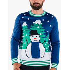 Men's Peekaboo Snowman Ugly Christmas Sweater