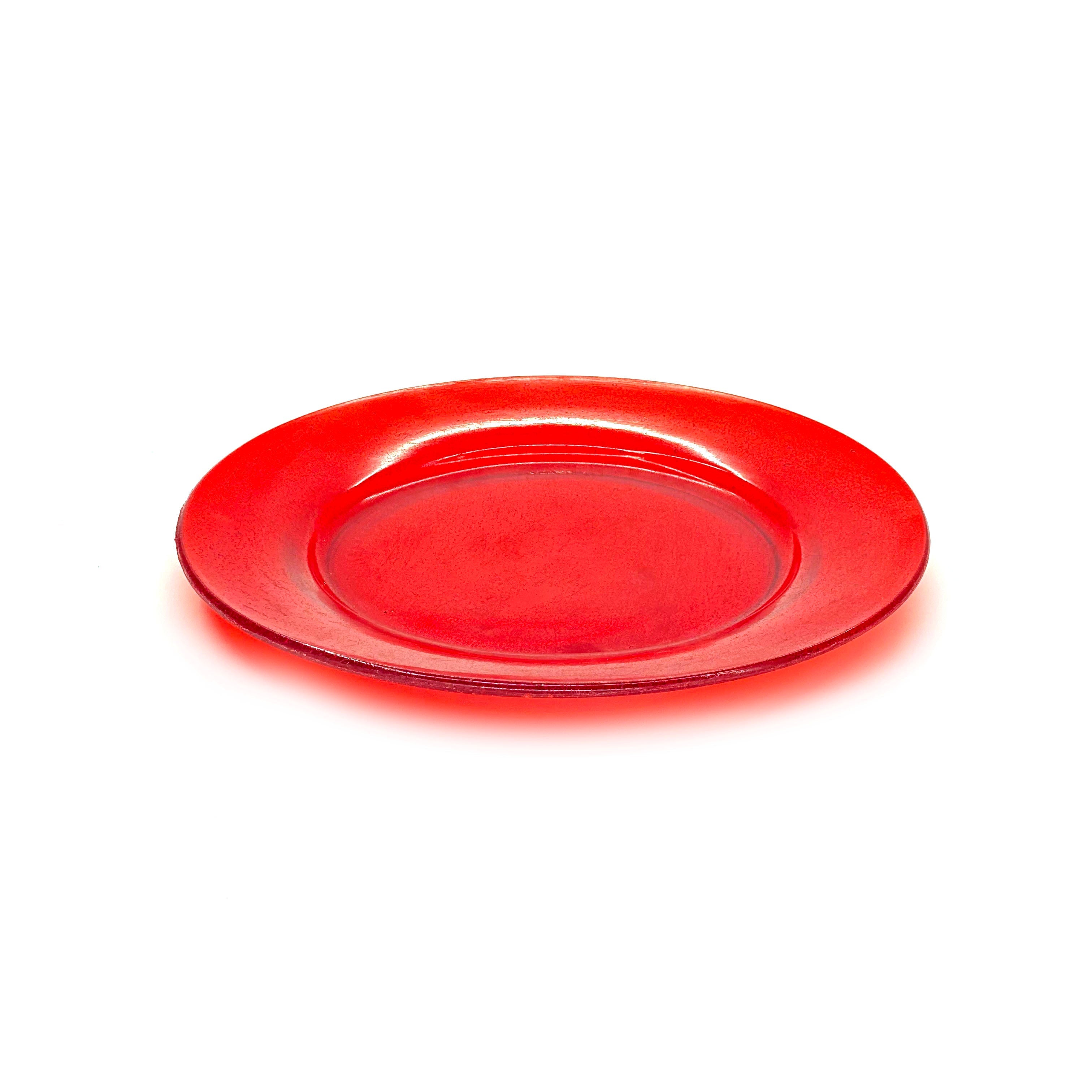 SMASHProps Breakaway Large Dinner Plate - RED translucent - Red,Translucent