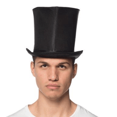 Black Satin Curve Bell Top Hat