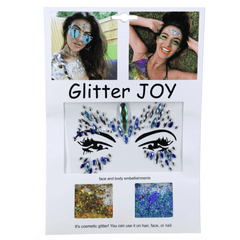 Butterfly Blue Face Jewels & Glitter Pack